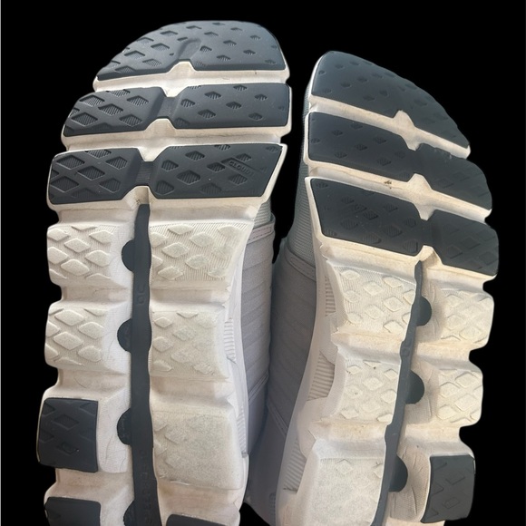 On Running Gray and White Athletic Shoes with Cloud Cushioning - Picture 8 of 9